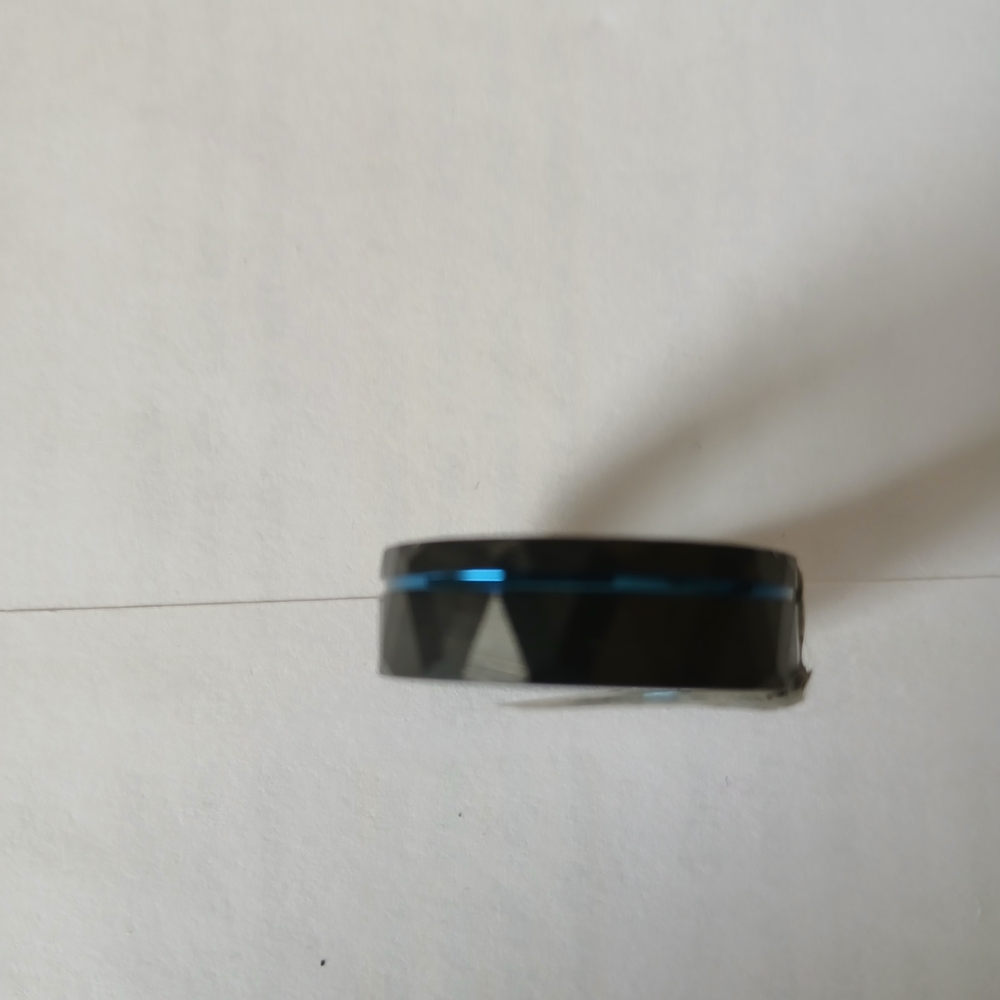 Tungsten Ring - Men's  Size 12 Black and Blue Tungsten Ring